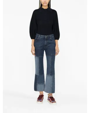Chloé パッチワーク クロップド フレアジーンズ - サムネイル2
