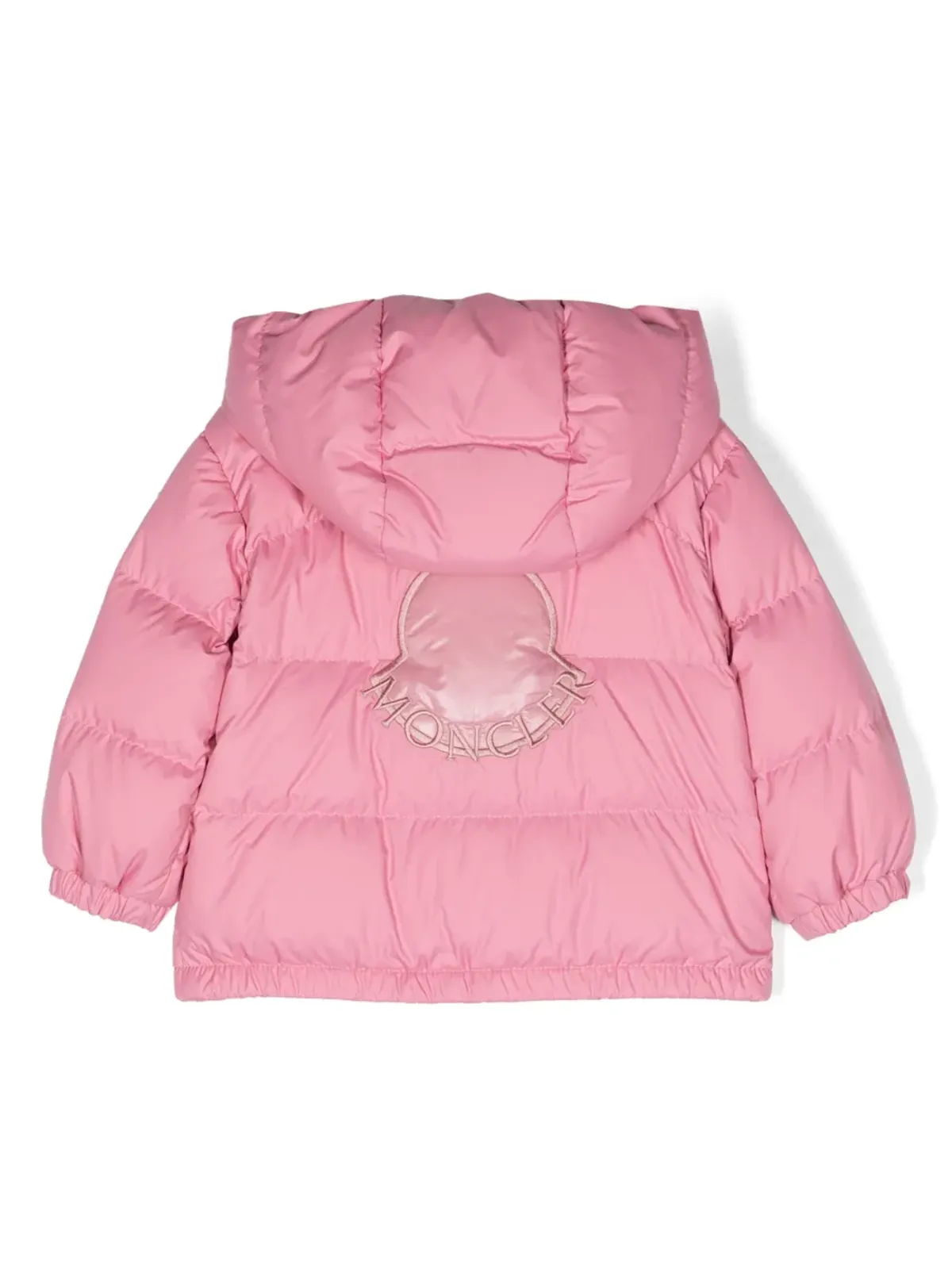Moncler Enfant エブレ ロゴ刺繍 パディッドジャケット ピンク - 画像2