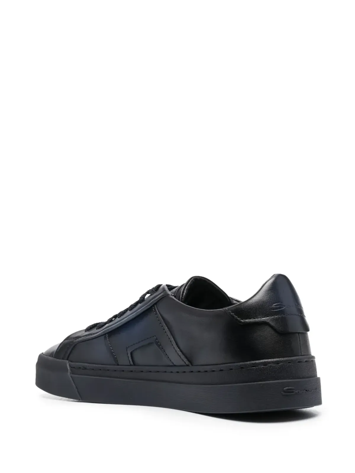 Santoni ダブルバックル レザー スニーカー - 画像3