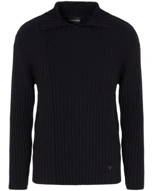 Emporio Armani スプリットネックリブニットセーター - サムネイル1