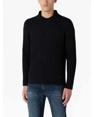Emporio Armani スプリットネックリブニットセーター - サムネイル3
