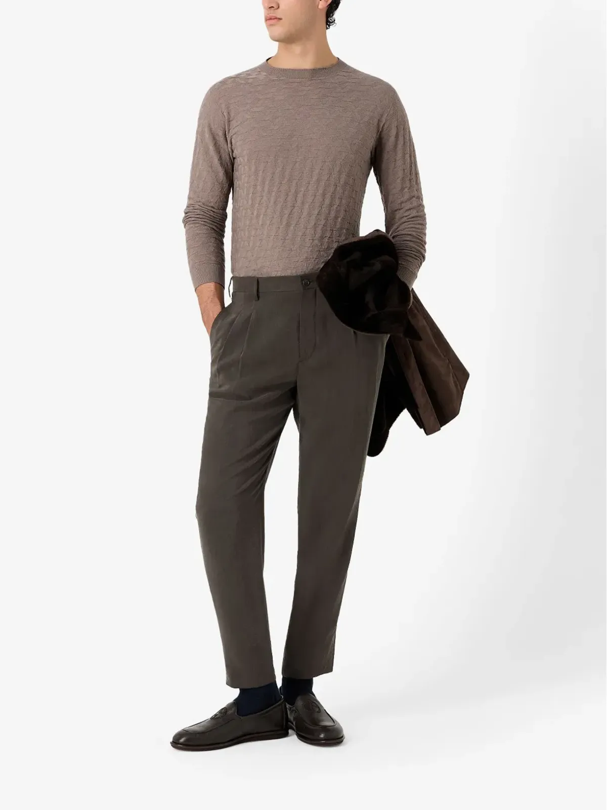 Giorgio Armani クルーネック幾何学柄ニット - 画像2