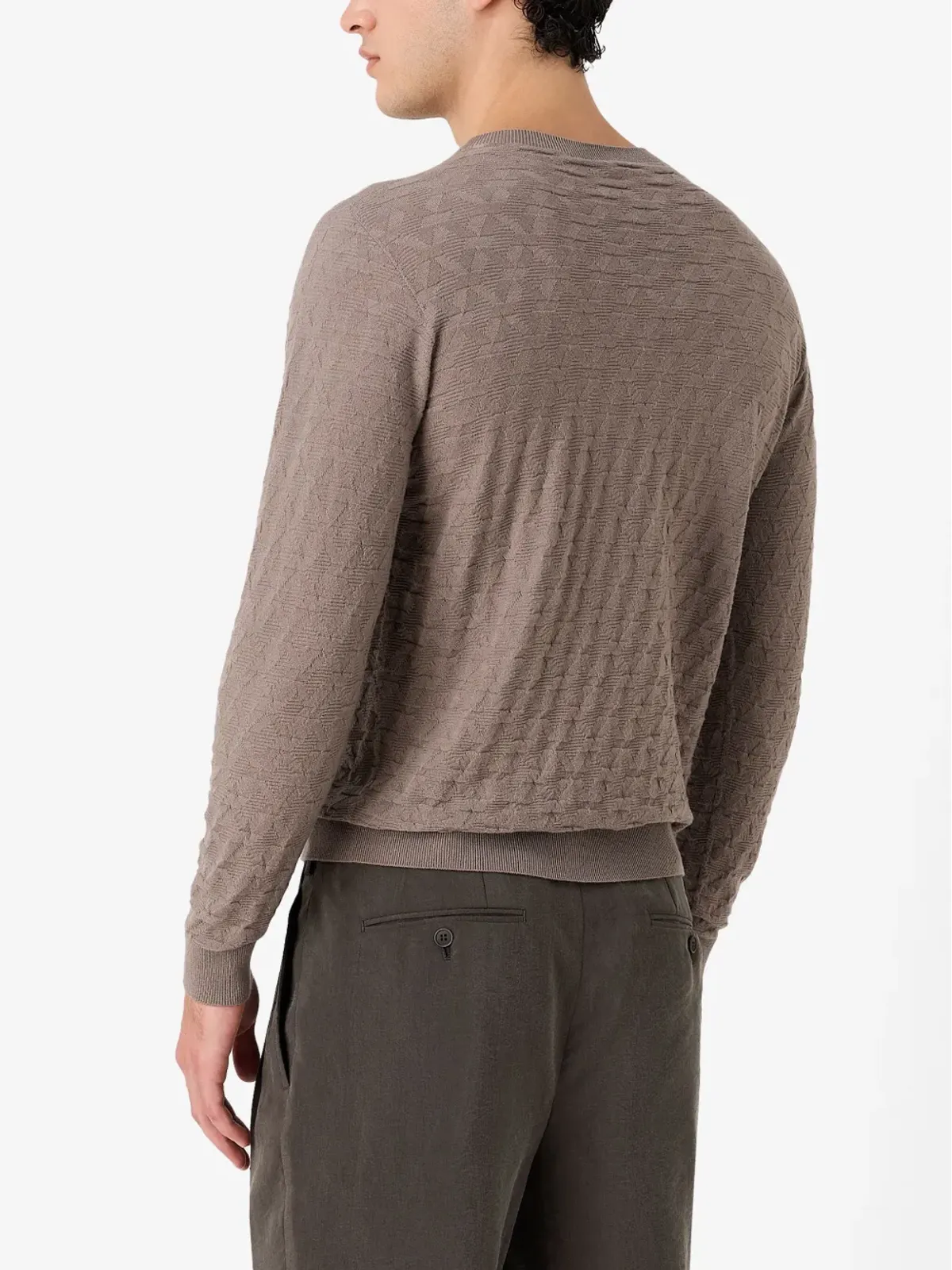 Giorgio Armani クルーネック幾何学柄ニット - 画像4