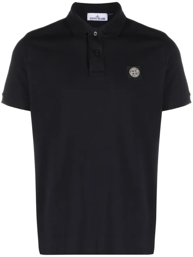 Stone Island Stone Island コンパスロゴ刺繍入りコットンポロシャツの商品画像
