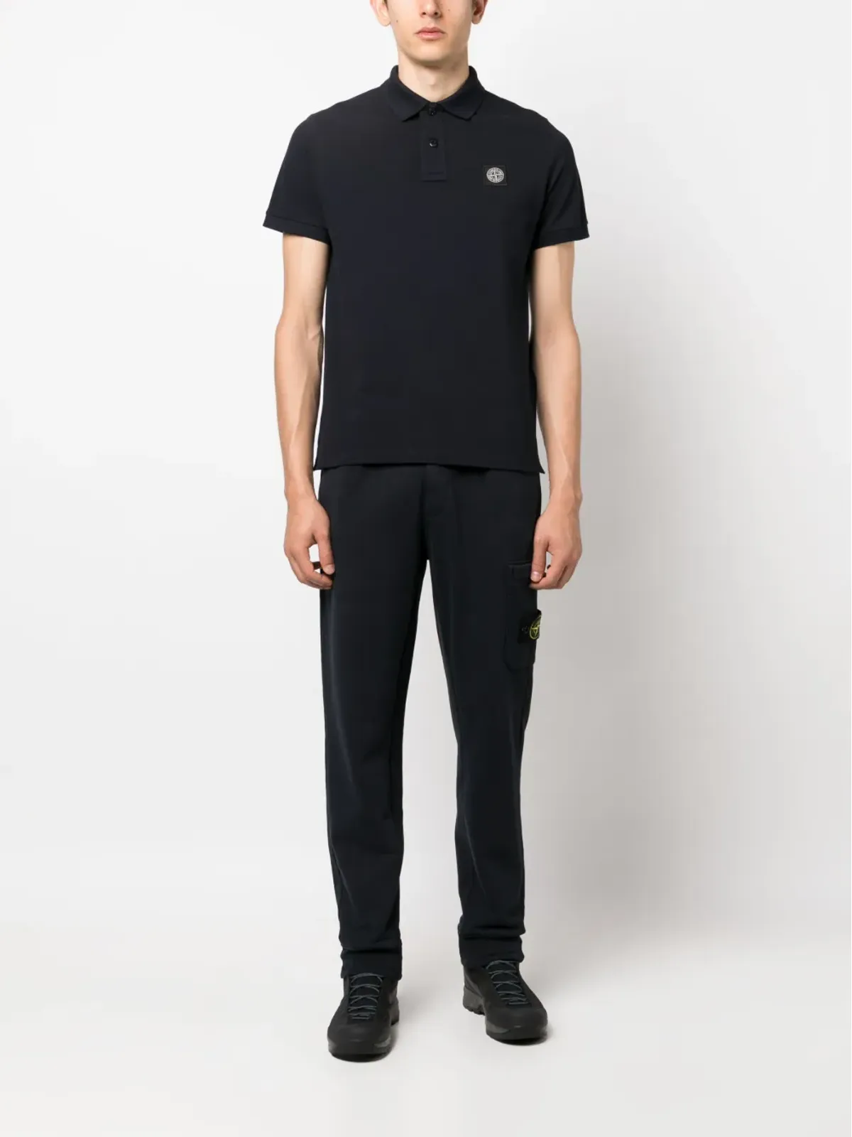 Stone Island コンパスロゴ刺繍入りコットンポロシャツ - 画像2
