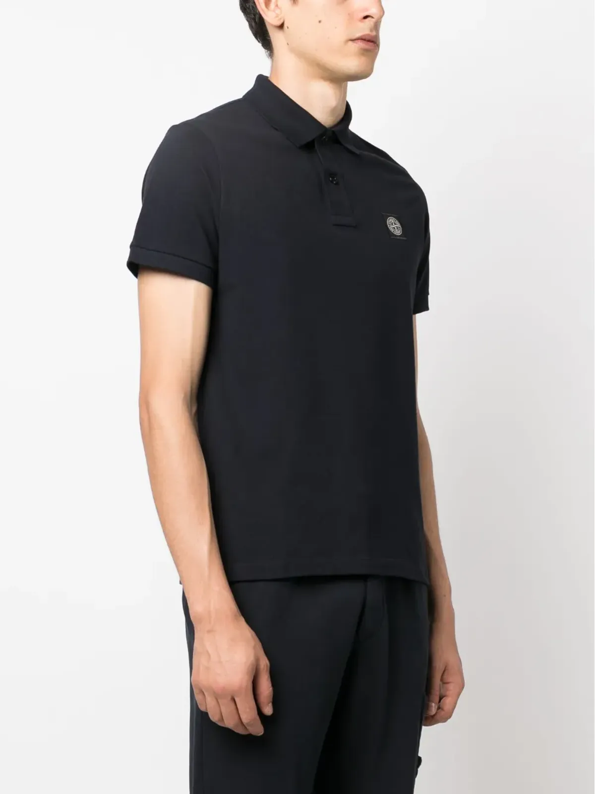 Stone Island コンパスロゴ刺繍入りコットンポロシャツ - 画像3