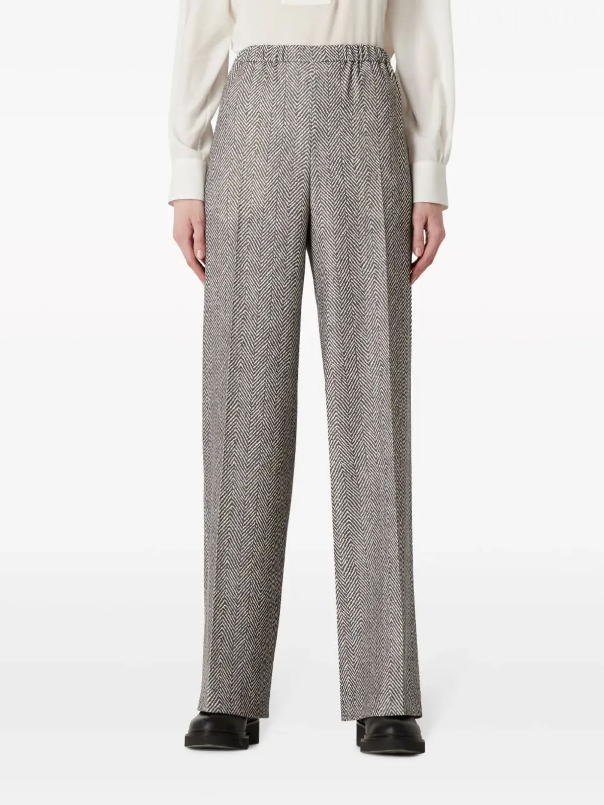 Emporio Armani ウエストゴム入り ヘリンボーンショーツ - 画像2