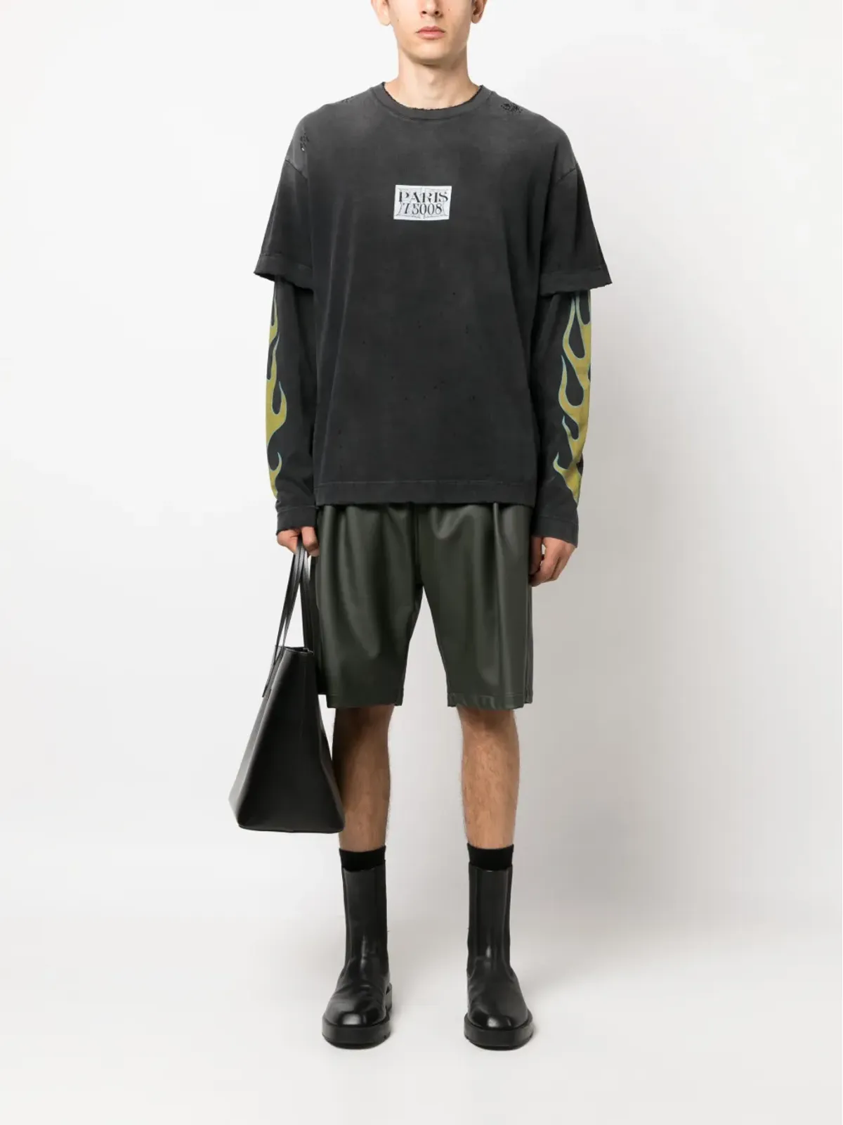 Givenchy ロゴプリント ダブルレイヤーTシャツ - ブラック - 画像2