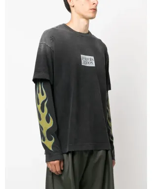 Givenchy ロゴプリント ダブルレイヤーTシャツ - ブラック - サムネイル3