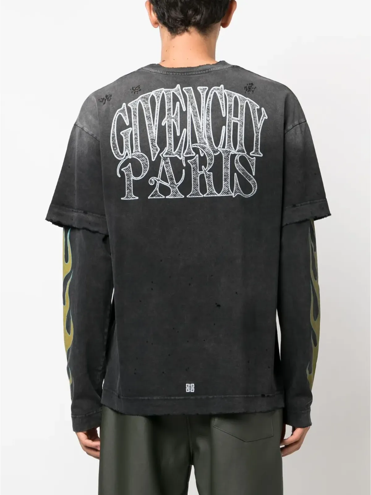 Givenchy ロゴプリント ダブルレイヤーTシャツ - ブラック - 画像4