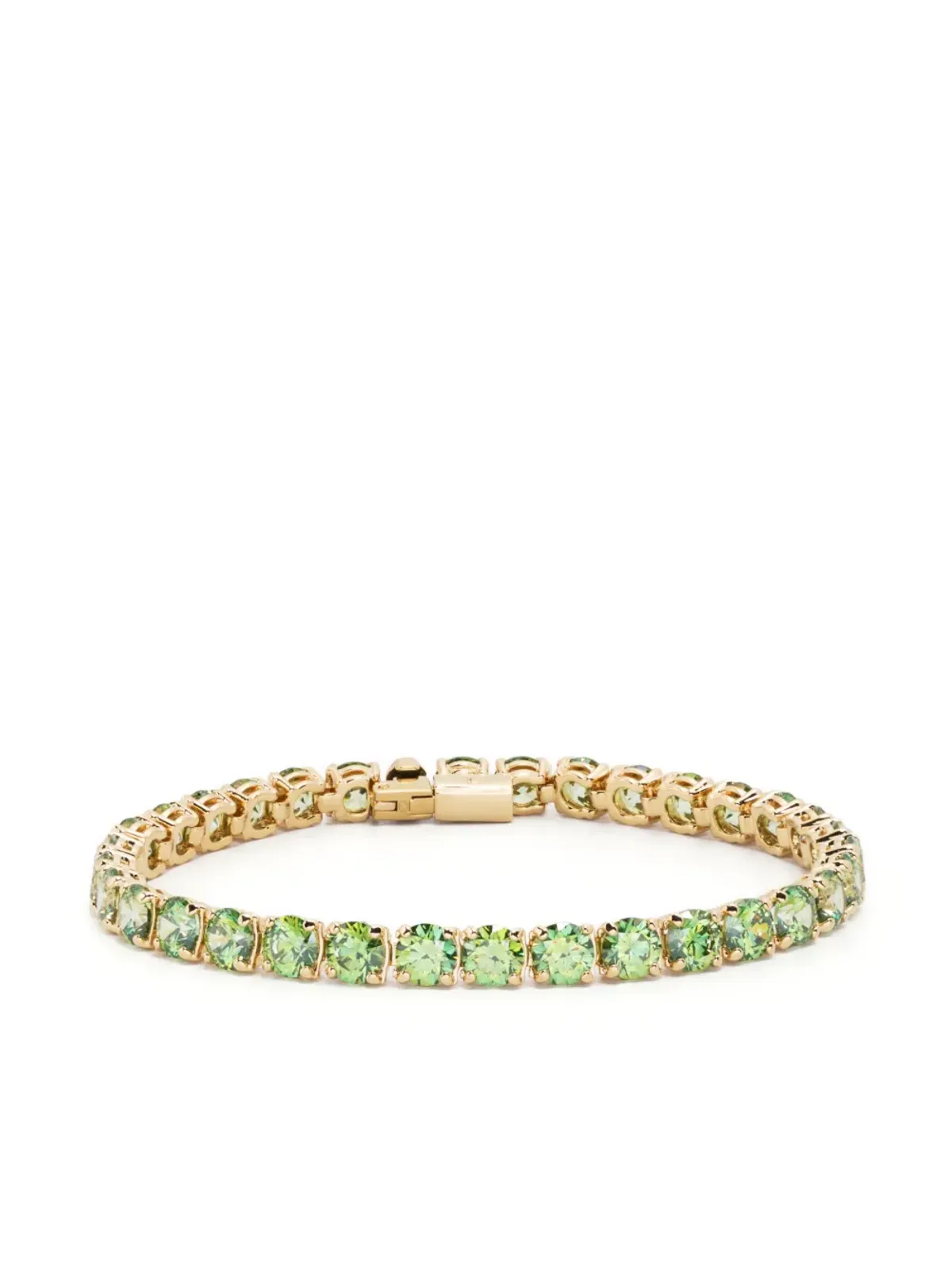 Swarovski マトリックス・クリスタル装飾ブレスレット グリーン - 画像1