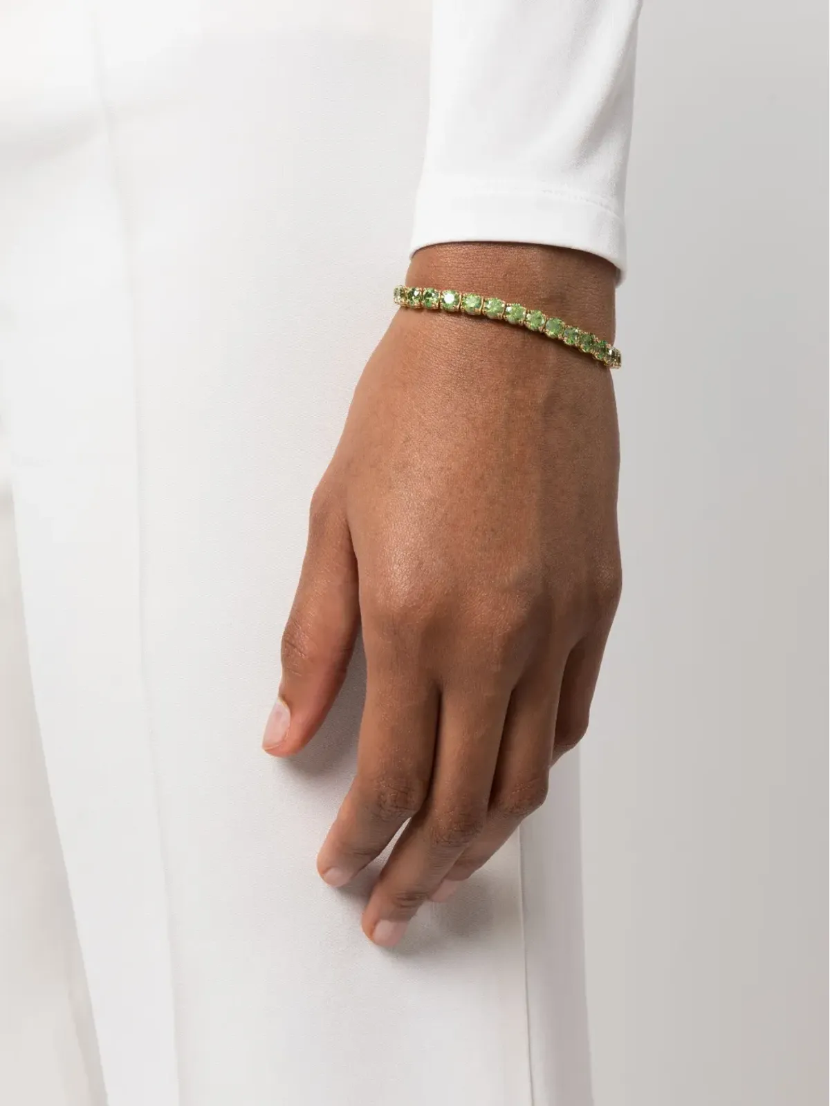 Swarovski マトリックス・クリスタル装飾ブレスレット グリーン - 画像2