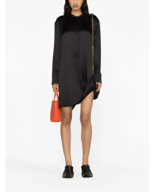 LOEWE ブラックのチェーン装飾シルクシャツドレス - サムネイル2