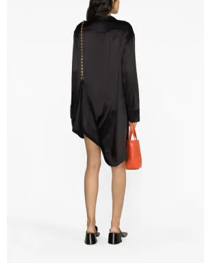 LOEWE ブラックのチェーン装飾シルクシャツドレス - サムネイル4