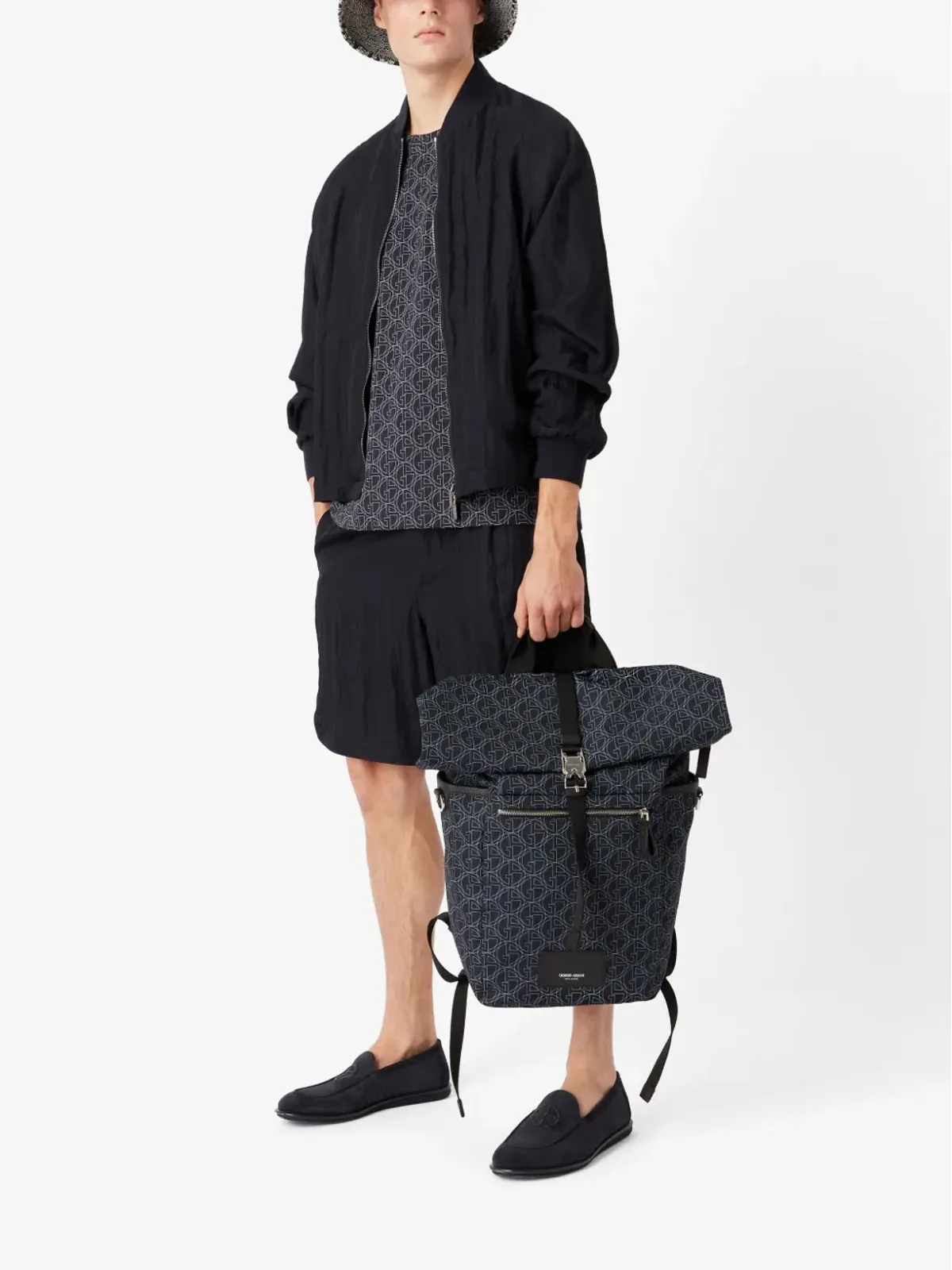 Giorgio Armani ジップアップ・シワ加工ボンバージャケット - 画像2
