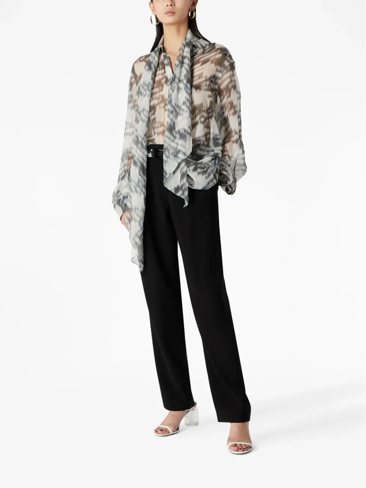 Giorgio Armani アブストラクトプリント シルクシャツ - 画像2