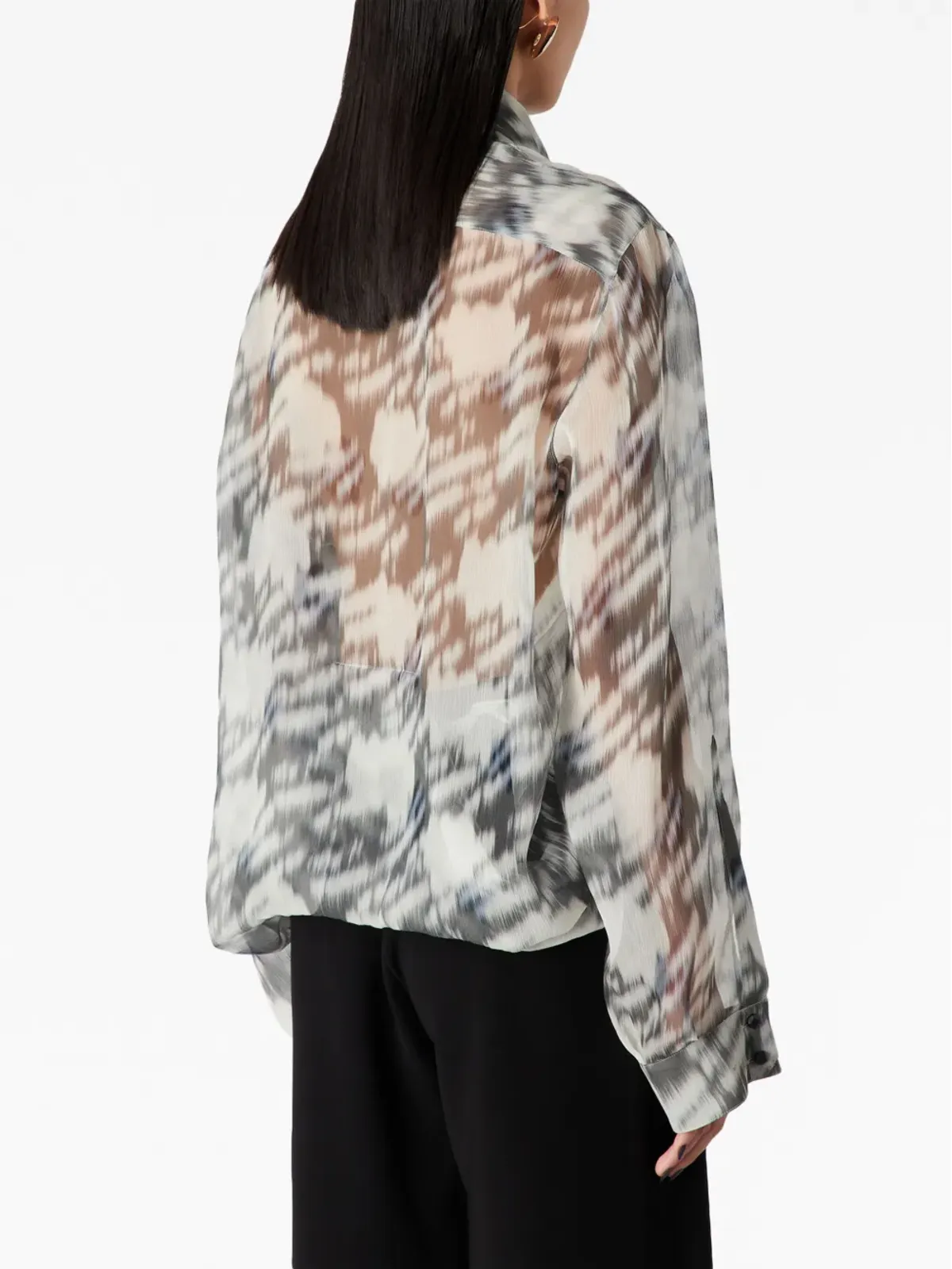 Giorgio Armani アブストラクトプリント シルクシャツ - 画像4