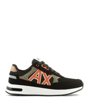 Armani Exchange ロゴ入りスエードスニーカー - ブラック - サムネイル1