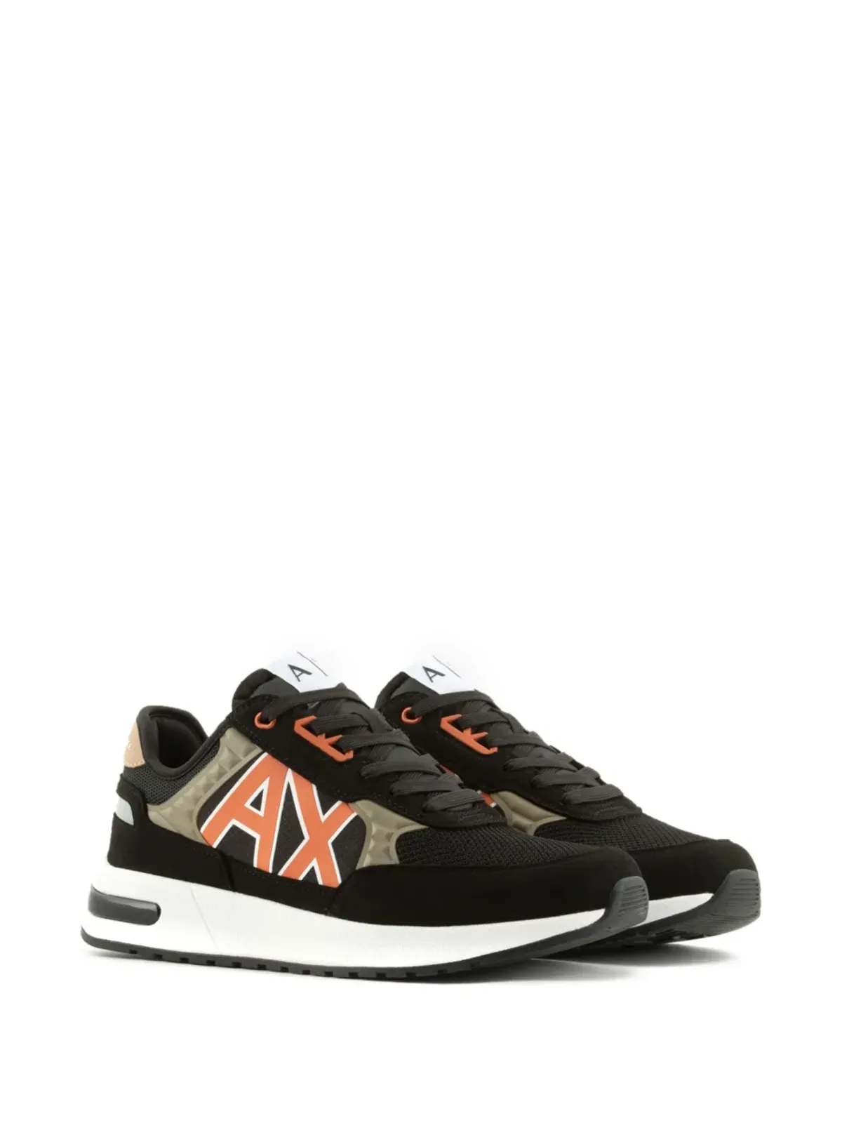 Armani Exchange ロゴ入りスエードスニーカー - ブラック - 画像3