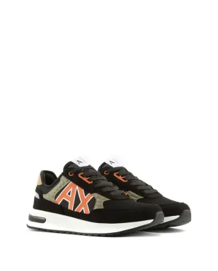 Armani Exchange ロゴ入りスエードスニーカー - ブラック - サムネイル3