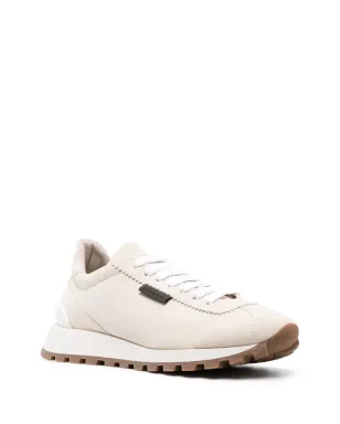 Brunello Cucinelli モニリチェーン付きスエード ローカットスニーカー - ニュートラル - サムネイル2