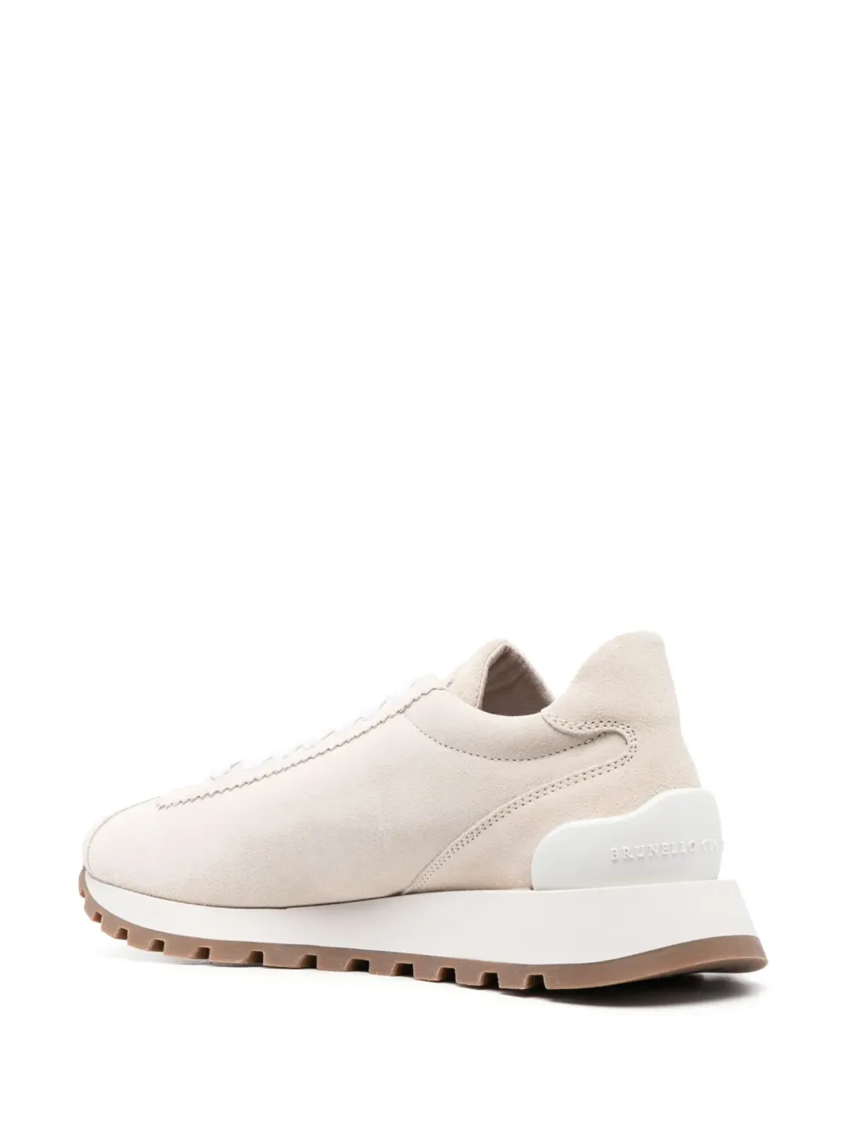 Brunello Cucinelli モニリチェーン付きスエード ローカットスニーカー - ニュートラル - 画像3