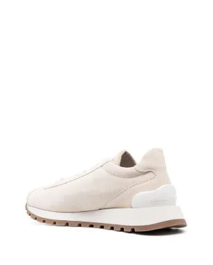 Brunello Cucinelli モニリチェーン付きスエード ローカットスニーカー - ニュートラル - サムネイル3