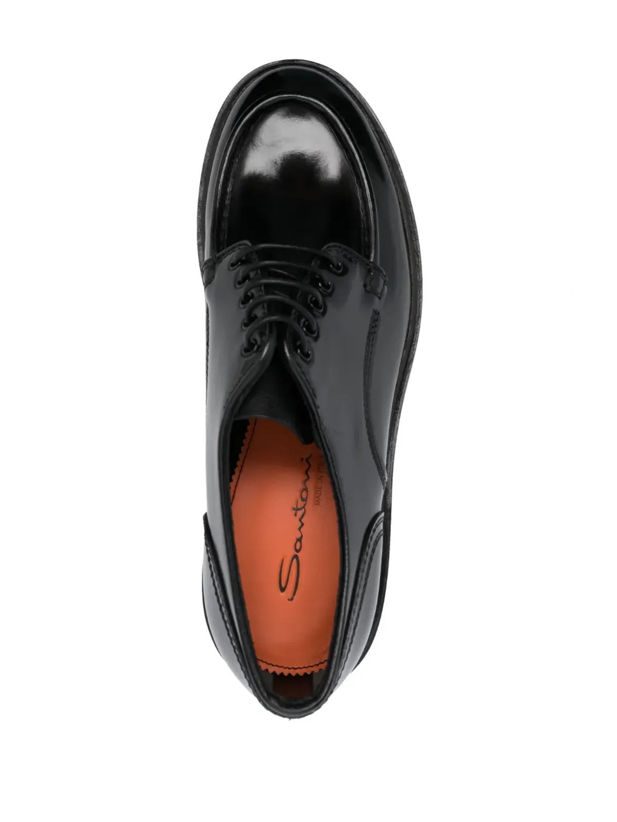 Santoni パテントレザー ダービーシューズ - 画像4