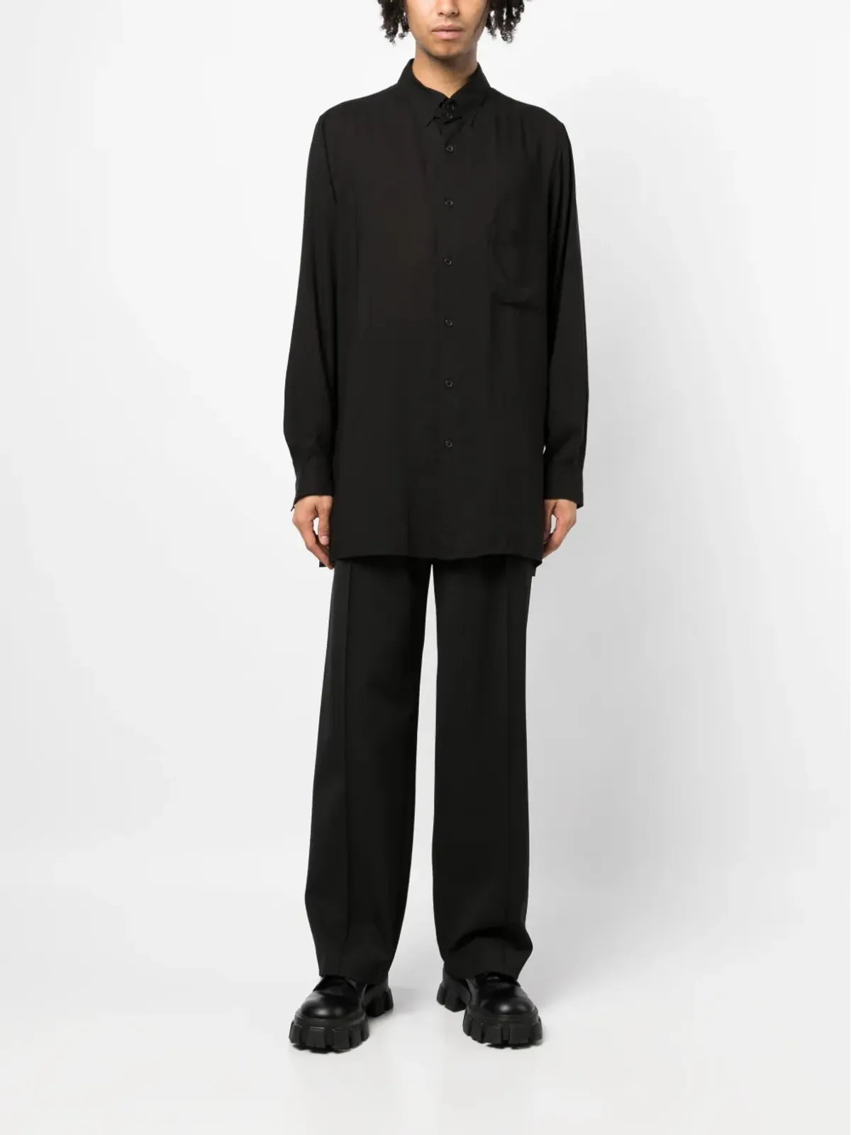 Yohji Yamamoto ポイントカラー ボタンアップシャツ - 画像2