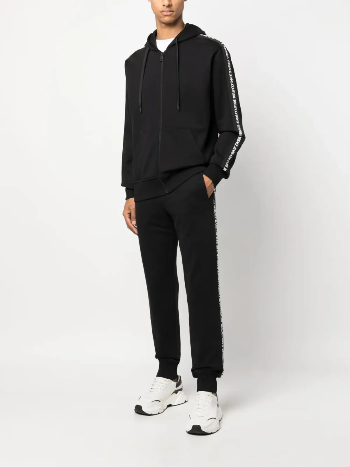 Versace Jeans Couture ロゴテープ付きフーデッドジャケット - 画像2