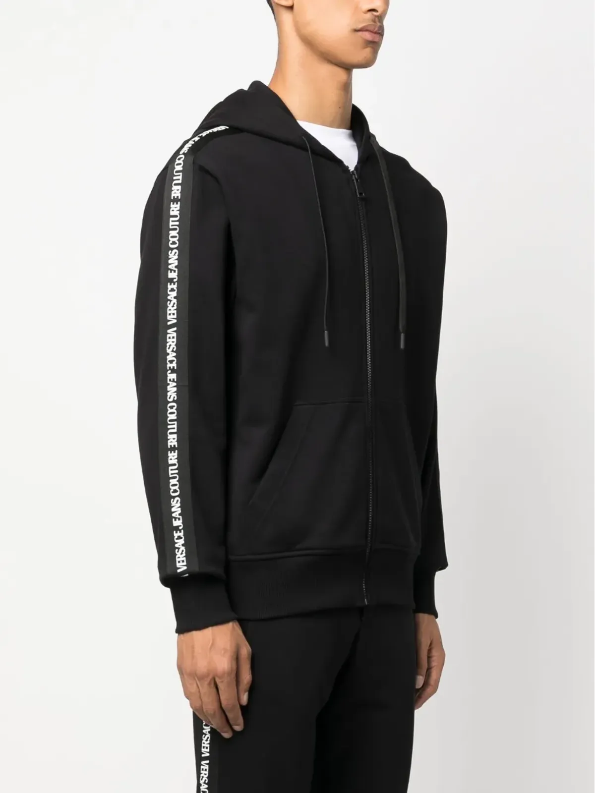 Versace Jeans Couture ロゴテープ付きフーデッドジャケット - 画像3