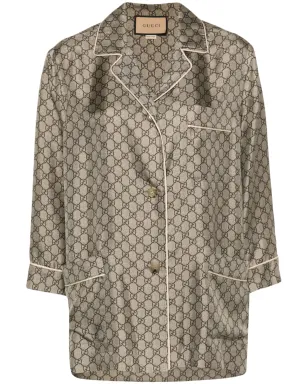 Gucci GG Supremeプリント シルクシャツ - サムネイル1