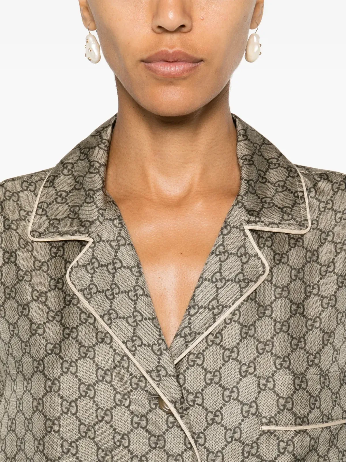 Gucci GG Supremeプリント シルクシャツ - 画像5