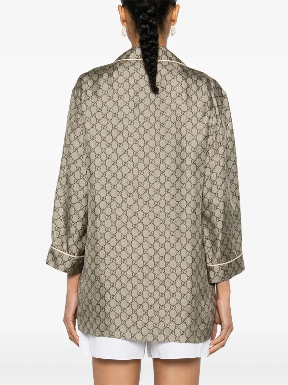 Gucci GG Supremeプリント シルクシャツ - 画像4