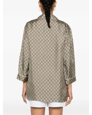 Gucci GG Supremeプリント シルクシャツ - サムネイル4
