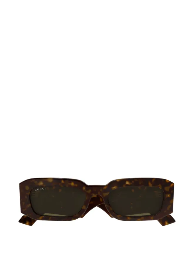 Gucci Eyewear Gucci Eyewear 茶色のべっ甲風 長方形フレーム サングラスの商品画像