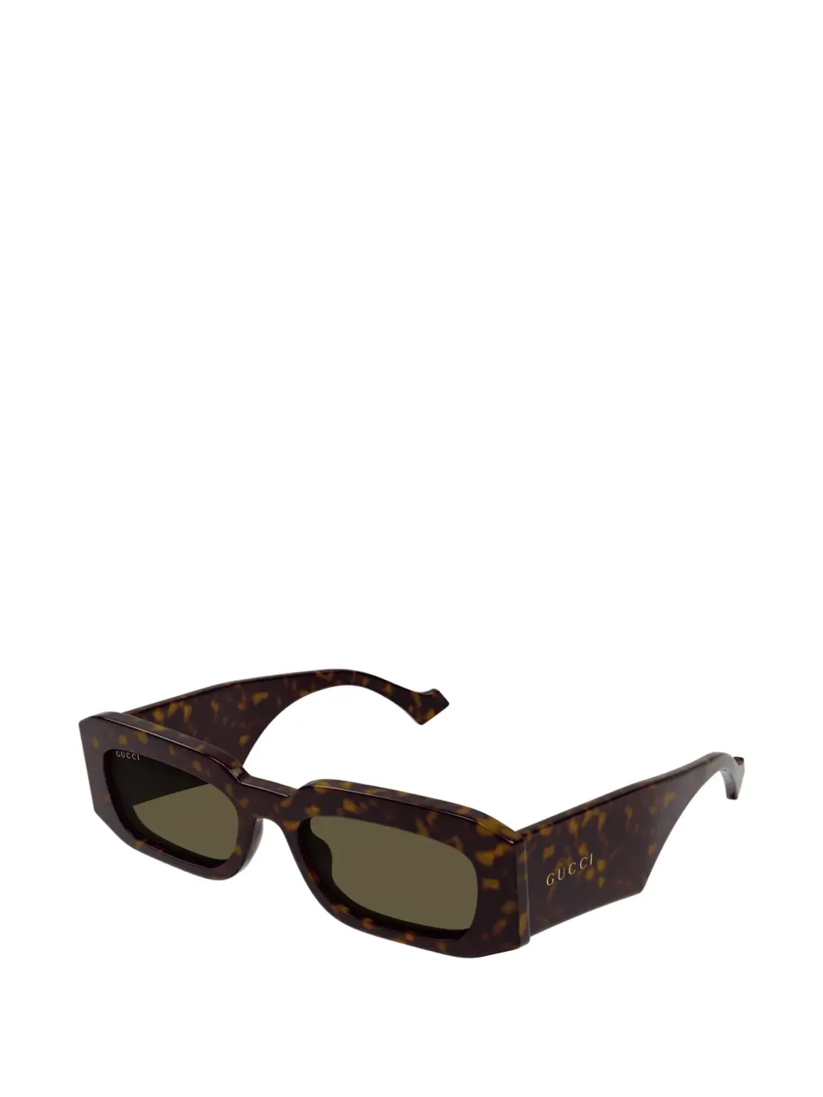 Gucci Eyewear 茶色のべっ甲風 長方形フレーム サングラス - 画像2