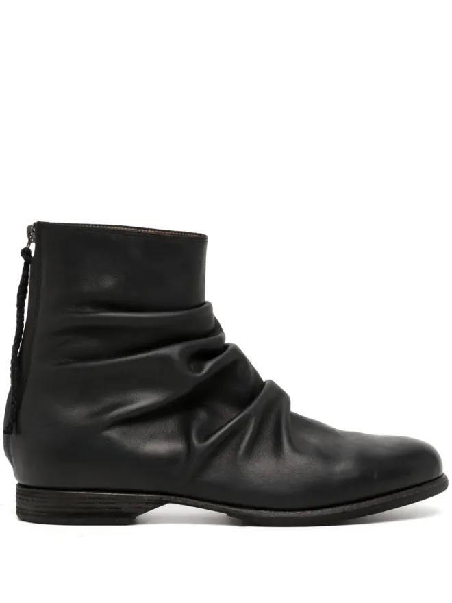 YOHJI YAMAMOTO Yohji Yamamoto プリーツディテール レザー ブーツの商品画像