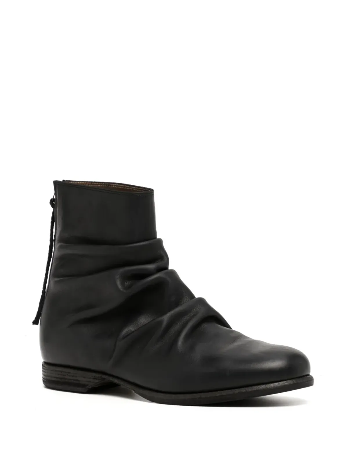 Yohji Yamamoto プリーツディテール レザー ブーツ - 画像2