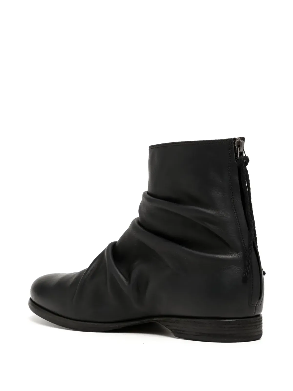 Yohji Yamamoto プリーツディテール レザー ブーツ - 画像3