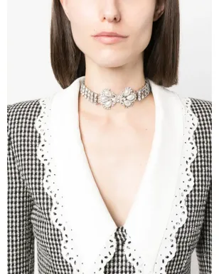 Alessandra Rich クリスタル装飾のチョーカーネックレス - シルバー - サムネイル2