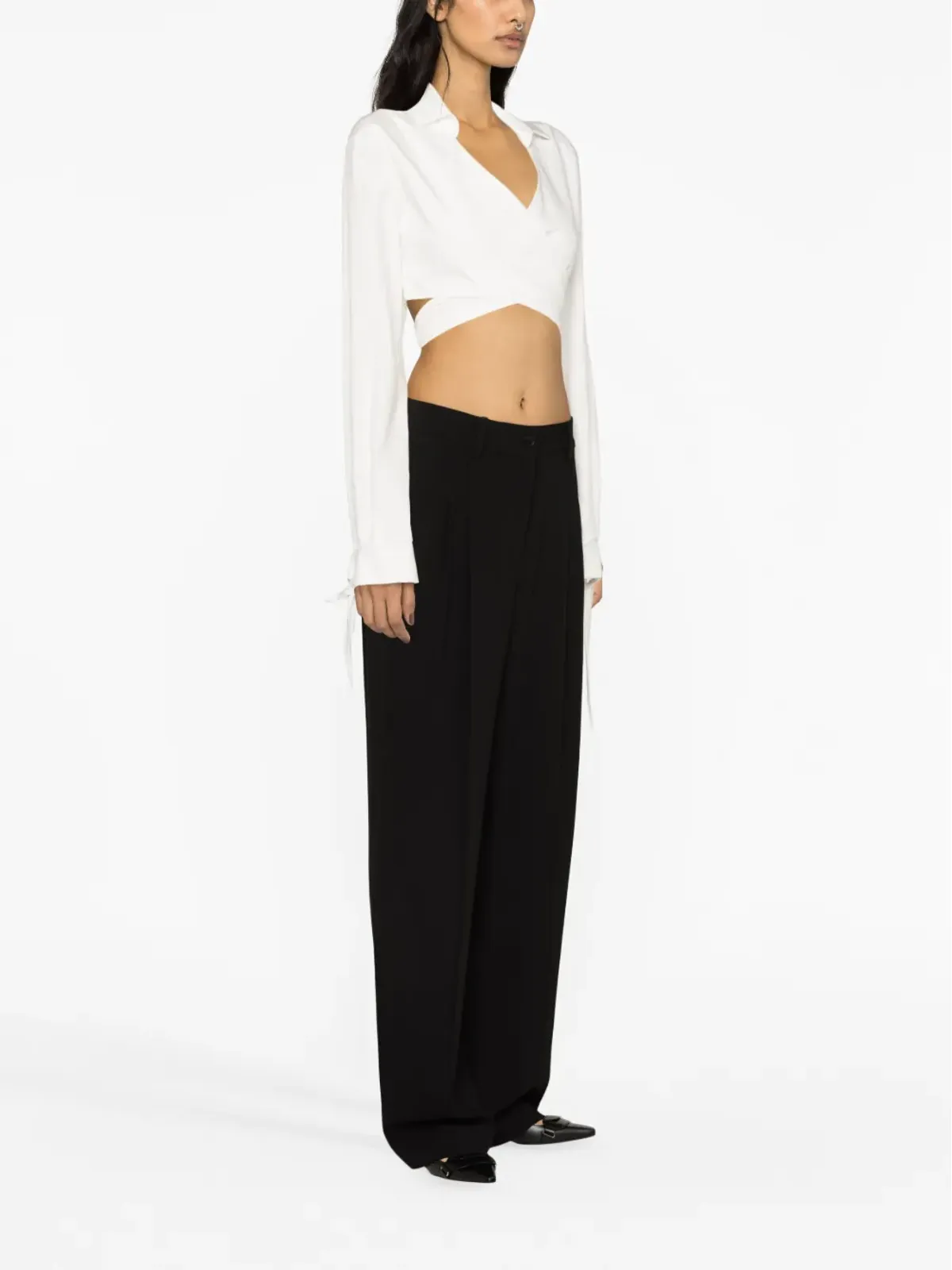 Calvin Klein ミッドライズ ワイドレッグ トラウザー - 画像4