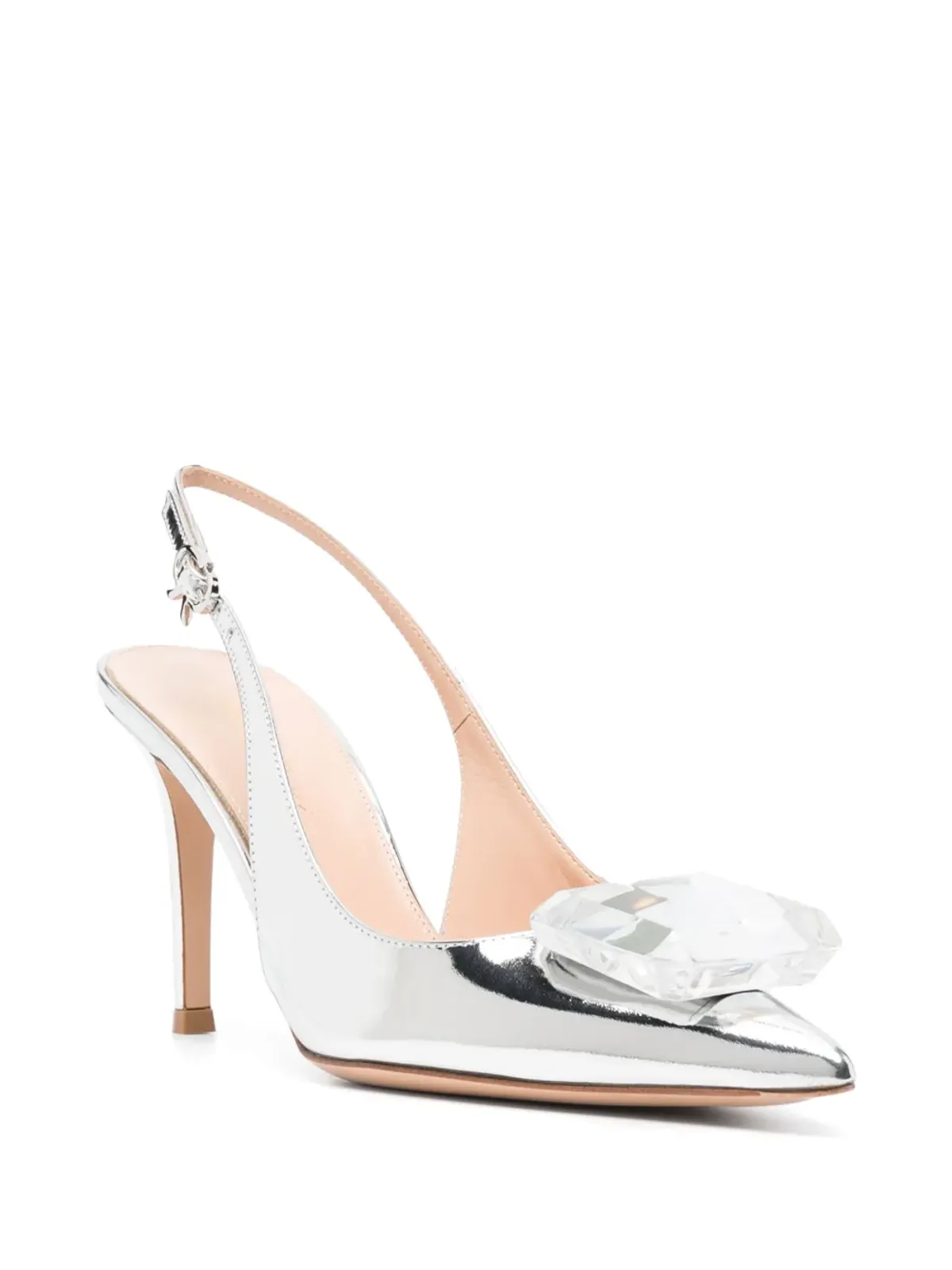 Gianvito Rossi Jaipur slingback pumps（シルバー） - 画像2