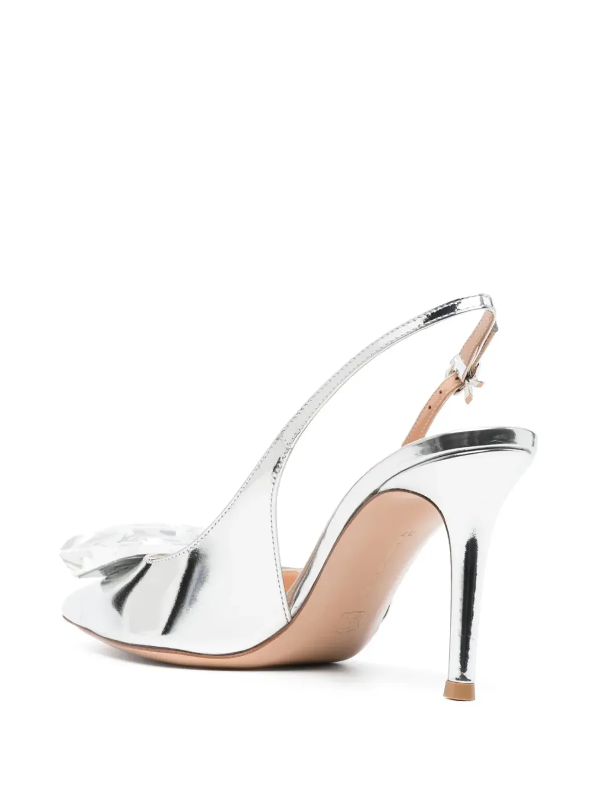 Gianvito Rossi Jaipur slingback pumps（シルバー） - 画像3