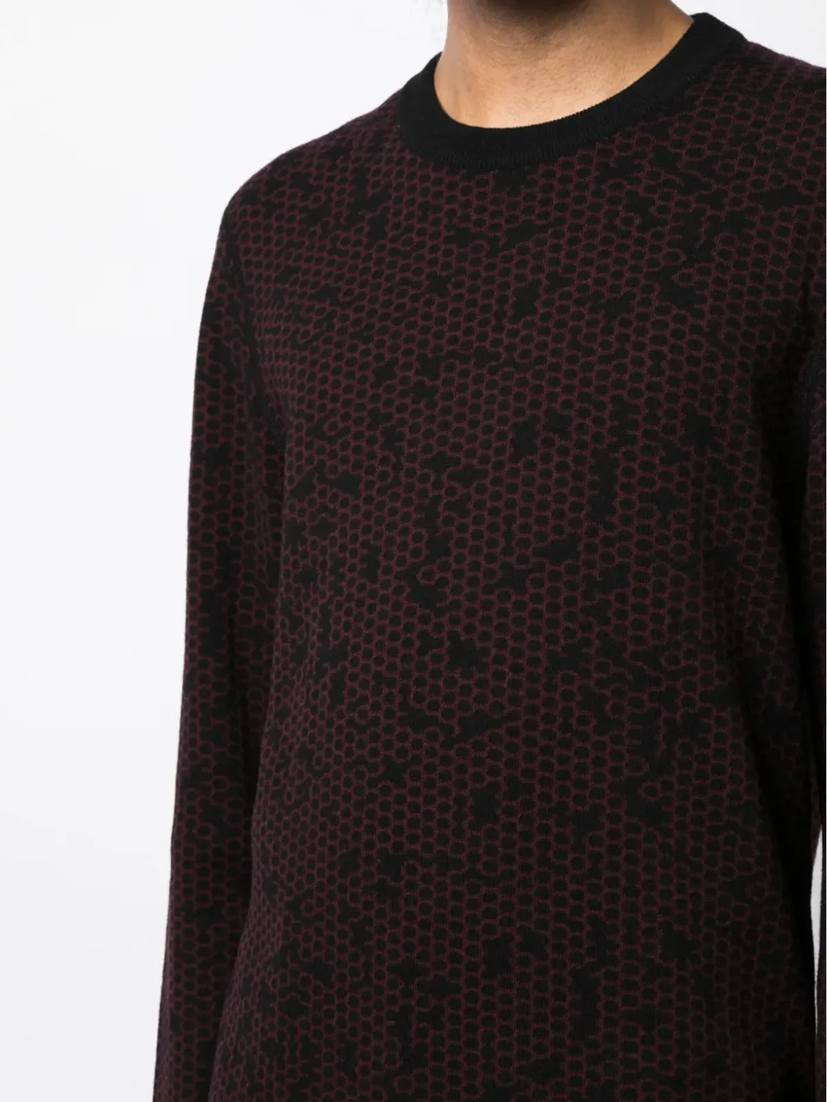 Lanvin 柄入りインターシャ編みウールセーター - レッド - 画像5