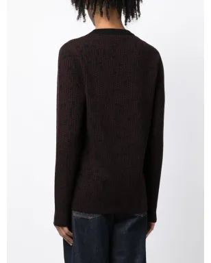 Lanvin 柄入りインターシャ編みウールセーター - レッド - サムネイル4