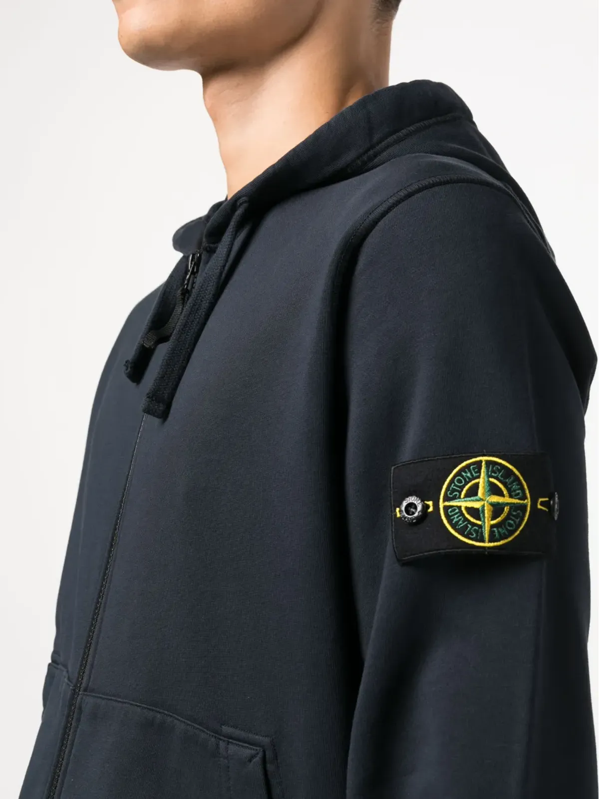 Stone Island ロゴパッチ ドローストリングフーディ - 画像5