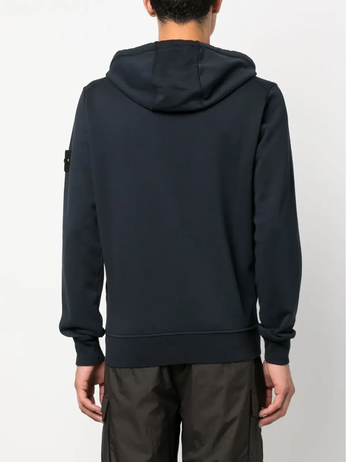 Stone Island ロゴパッチ ドローストリングフーディ - 画像4