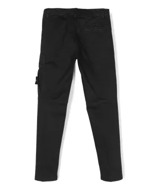 Stone Island Junior Compass-patch straight-leg trousers - Black - サムネイル2