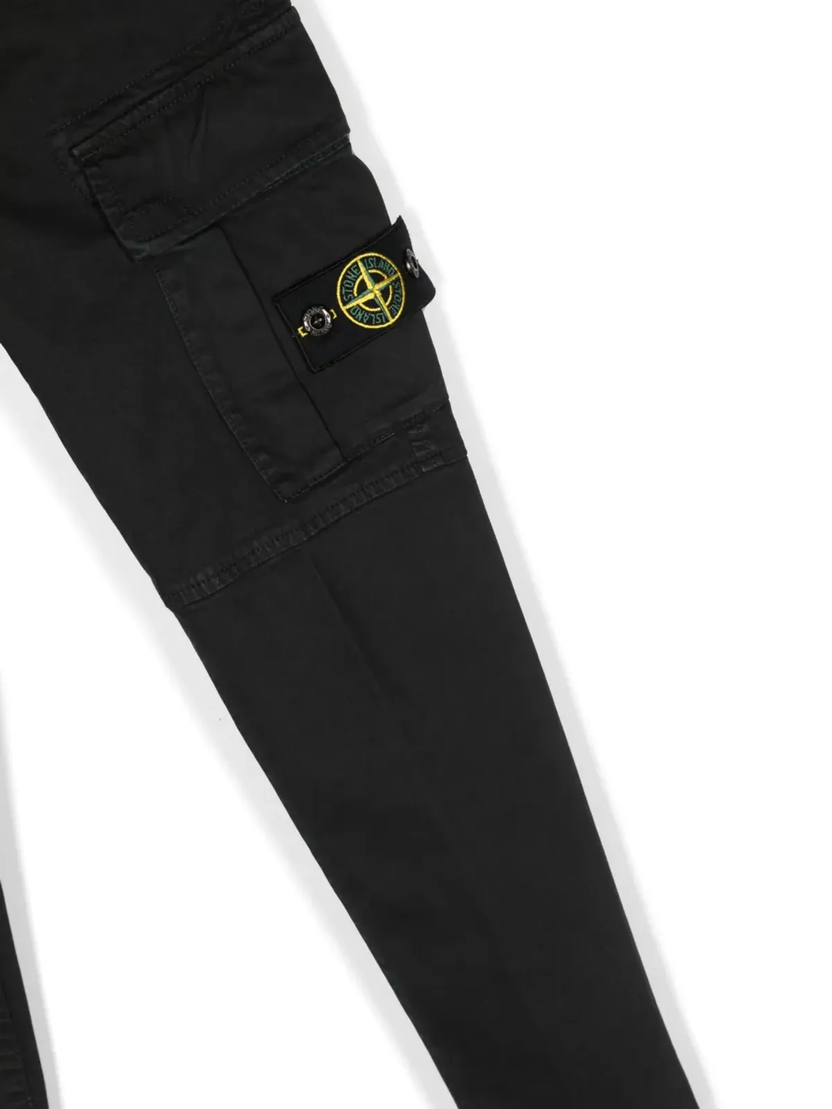 Stone Island Junior Compass-patch straight-leg trousers - Black - 画像3